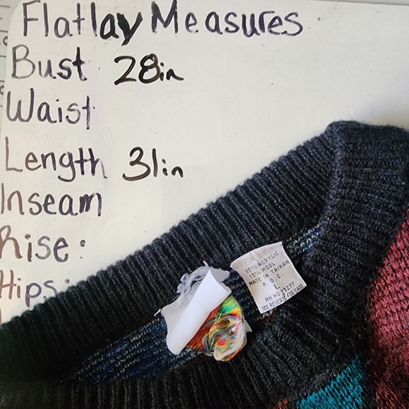 Vintage abstract cosby knit sweater - Picture 4 of 7